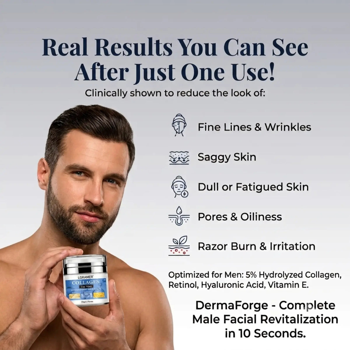 DermaForge® – Advanced Men's Collagen Cream | Anti-Wrinkle Formula