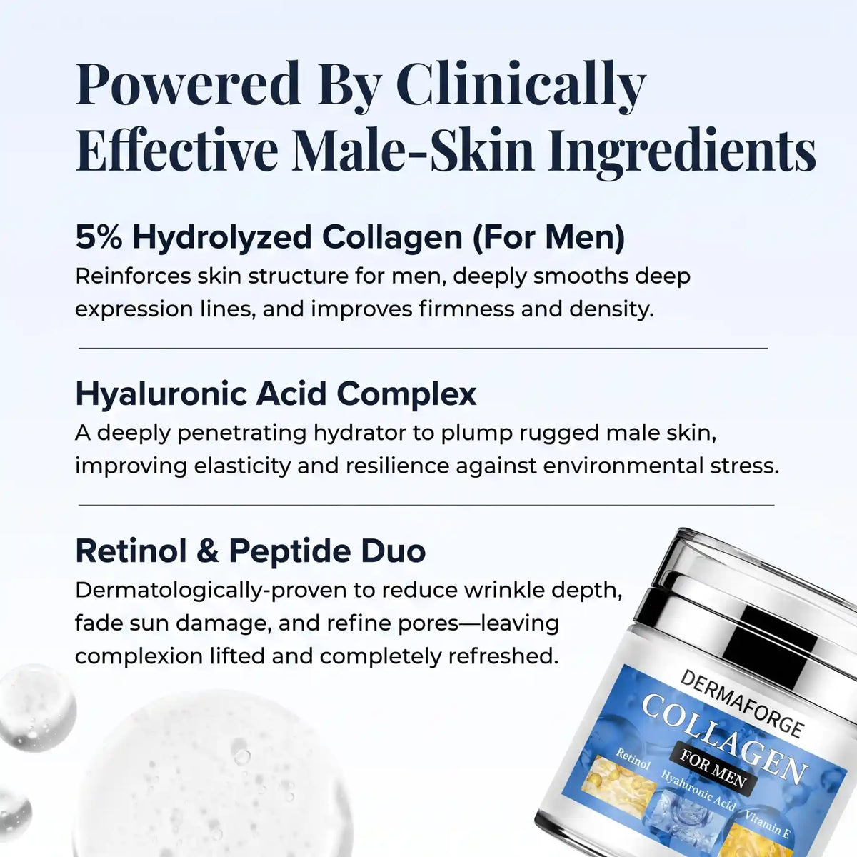 DermaForge® – Advanced Men's Collagen Cream | Anti-Wrinkle Formula