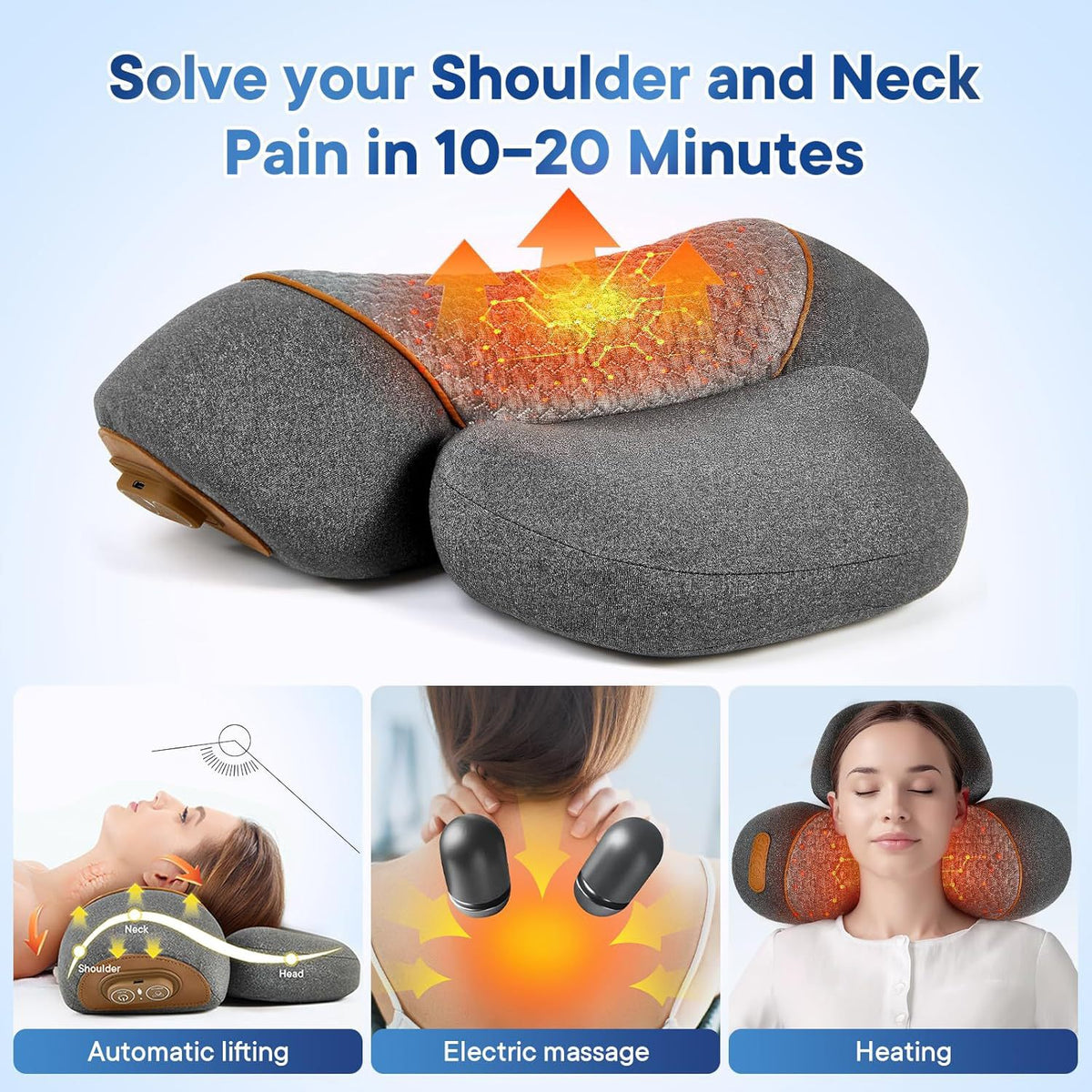 Electric Cervical Massage Pillow with Heating and Vibration