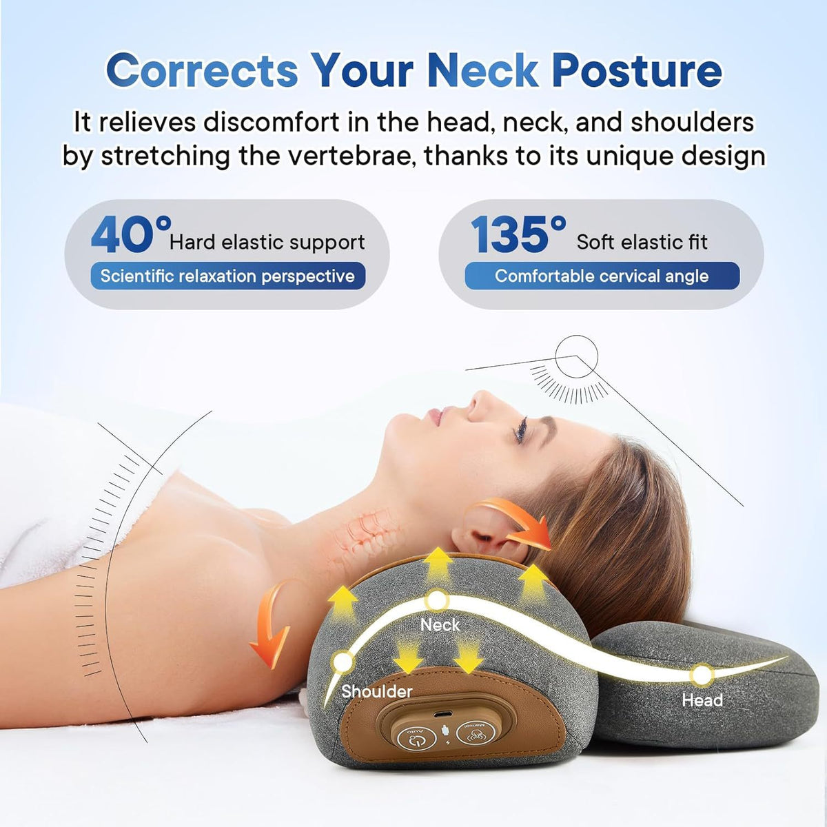 Electric Cervical Massage Pillow with Heating and Vibration